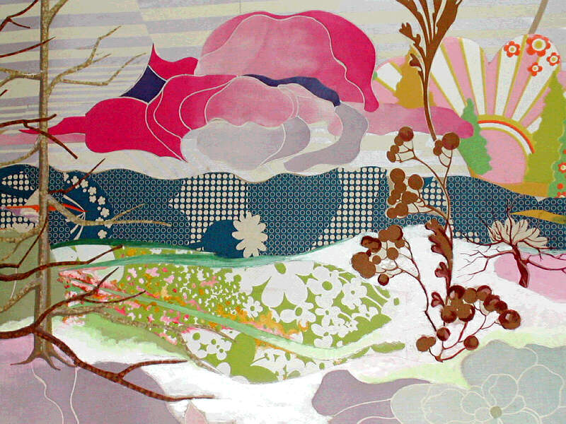 collage with wallpaper